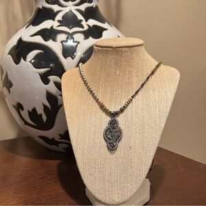 Stella and Dot Relic Druzy Mixed Metal Pendant